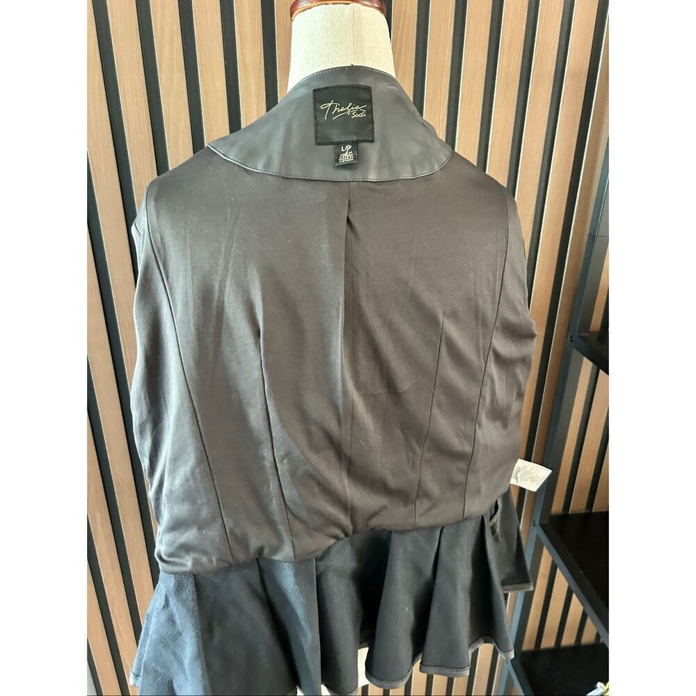 Thalia Sodi Gray Faux Leather Peplum Jacket size L - Picture 7 of 11